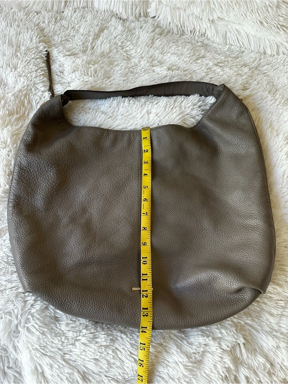 Rebecca Minkoff Pebbled Leather Hobo Shoulder Bag in Cement Gray Taupe